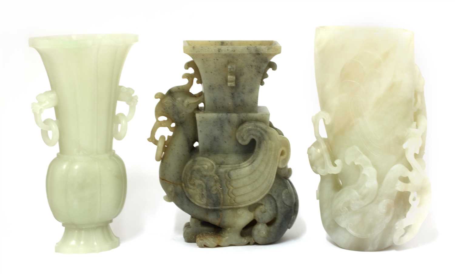 Lot 482 - A collection of Chinese hardstone vases