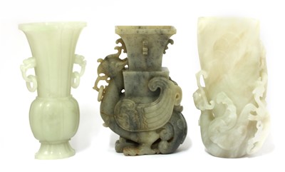 Lot 482 - A collection of Chinese hardstone vases