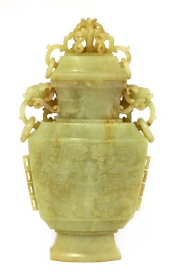 Lot 483 - A collection of three Chinese jade vases