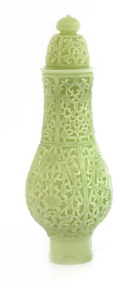 Lot 488 - A Chinese jade vase and cover