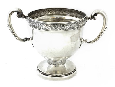 Lot 83 - A Spanish silver two-handled trophy of large size