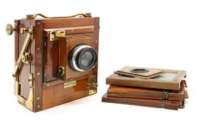 Lot 210 - A Gandolfi mahogany and brass field camera
