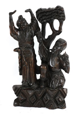 Lot 411 - A Chinese hardwood carving