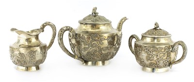 Lot 125 - A Chinese silver tea set