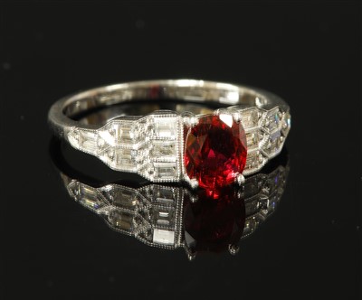 Lot 178 - An Art Deco-style unheated ruby and diamond ring