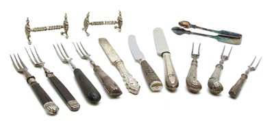 Lot 402 - A large collection of mostly early Victorian and Georgian silver handled knives and forks