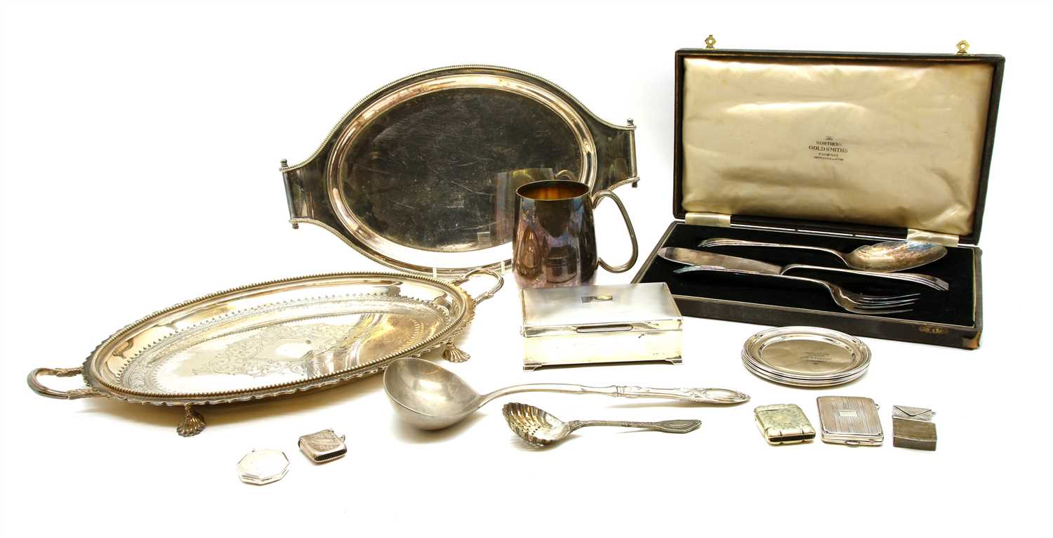 Lot 183 - A collection of silver and plated items