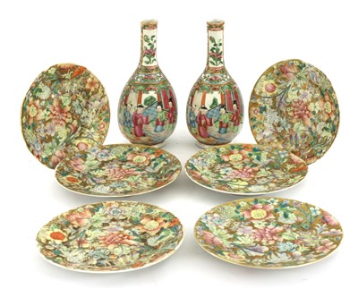 Lot 437 - A set of six Chinese famille rose saucers
