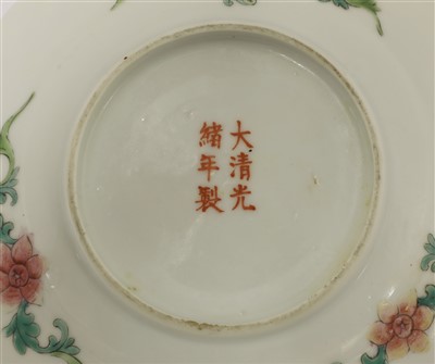 Lot 437 - A set of six Chinese famille rose saucers