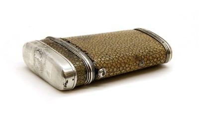Lot 168 - A white metal and shagreen lancet case of tapering form
