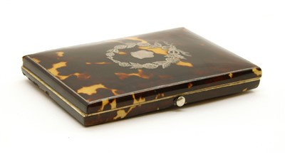 Lot 155 - A tortoiseshell, ivory and pique work card case