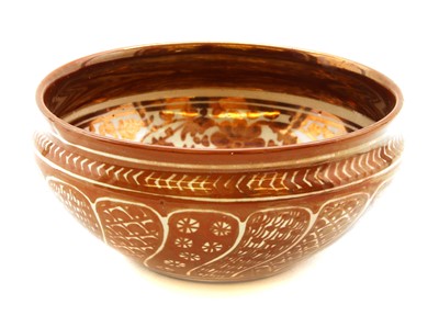 Lot 228 - A Cantagalli pottery red lustre bowl