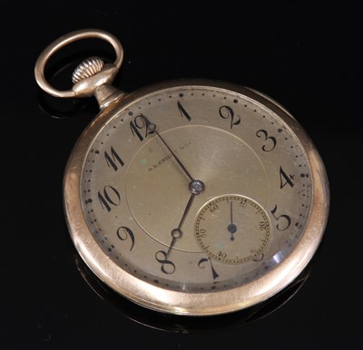 Lot 591 - A gold top wind open-faced pocket watch