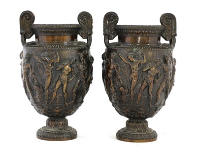 Lot 107 - A pair of classical-style bronze amphorae