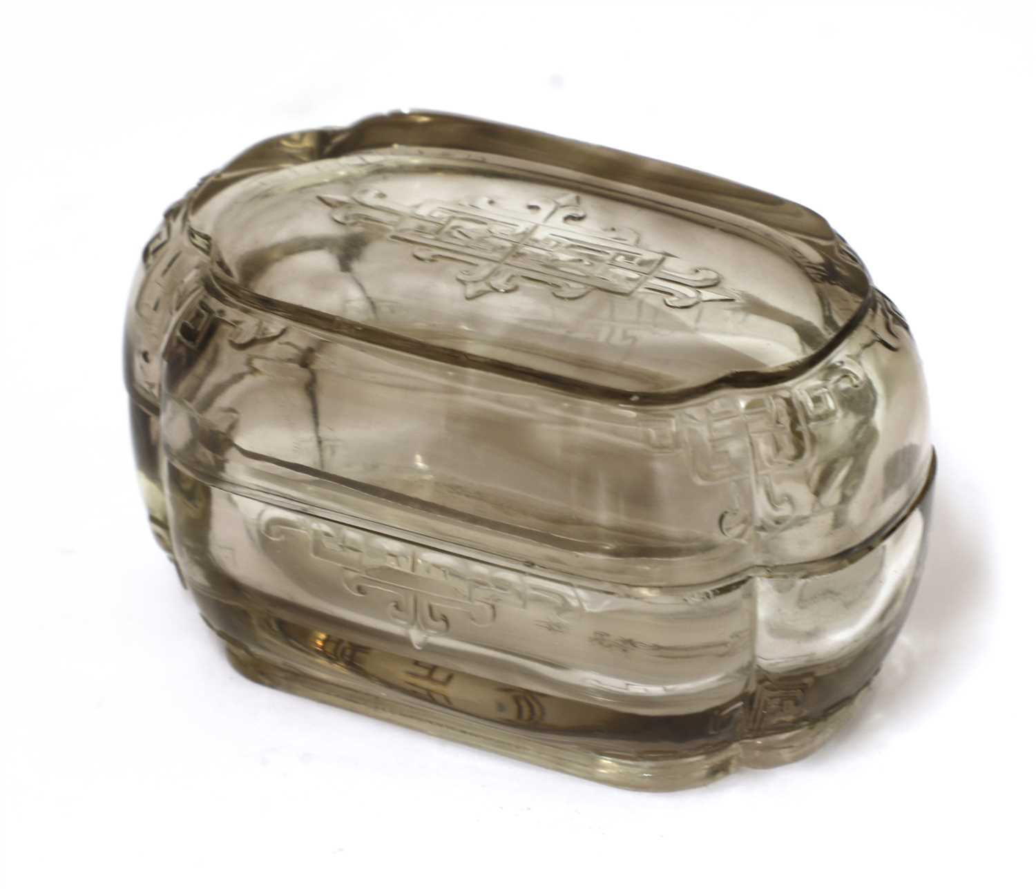 Lot 447 - A Chinese rock crystal box and cover