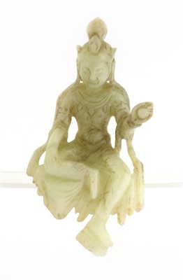 Lot 448 - A Chinese jade bodhisattva