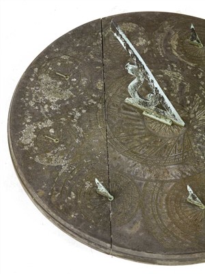 Lot 945 - A rare circular slate sundial by Richard Melvin