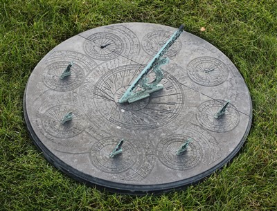 Lot 945 - A rare circular slate sundial by Richard Melvin