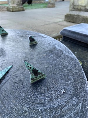 Lot 945 - A rare circular slate sundial by Richard Melvin