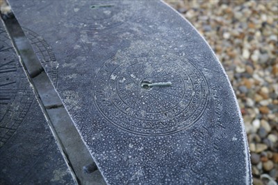 Lot 945 - A rare circular slate sundial by Richard Melvin