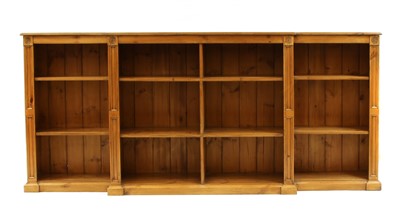 Lot 624 - A pine breakfront bookcase