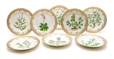 Lot 235 - A set of eight Royal Copenhagen 'Flora Danica dessert plates