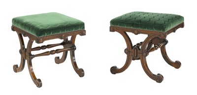 Lot 775 - A pair of French rosewood footstools