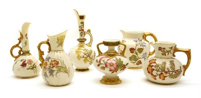 Lot 295 - A collection of Royal Worcester ivory and gilt porcelain items