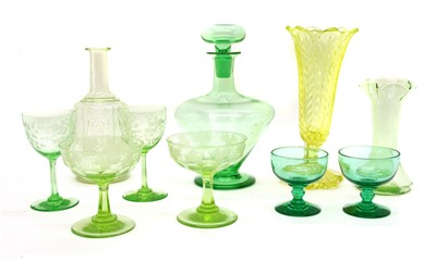 Lot 248 - A collection of uranium glassware