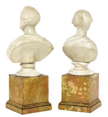 Lot 216 - A pair of marble busts