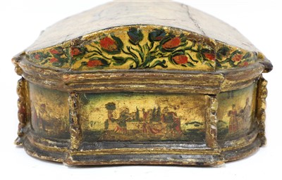 Lot 109 - A Venetian painted 'arte povera' box