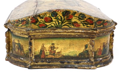Lot 109 - A Venetian painted 'arte povera' box