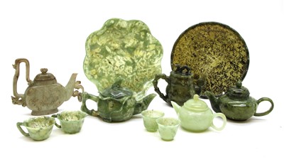 Lot 292 - A quantity of jade and jadeite miniatures