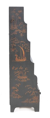 Lot 713 - A Regency black lacquered and gilt chinoiserie waterfall bookcase