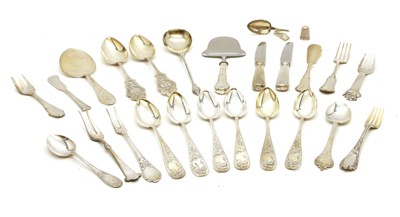 Lot 153 - A quantity of various Continental silver flatware