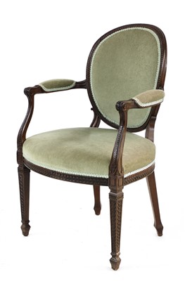 Lot 643 - A George III mahogany open armchair