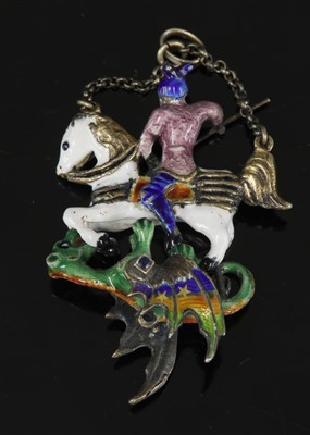 Lot 114 - An Austro-Hungarian silver gilt St. George and the Dragon pendant