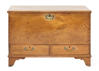 Lot 828 - A George III fruitwood mule chest