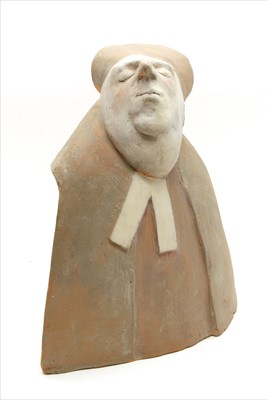 Lot 520 - Yann Fowler painted terracotta bust of a bishop