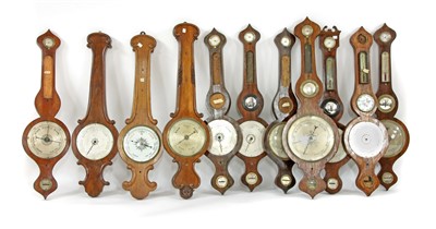 Lot 577A - A collection of eleven 19th century wheel barometers