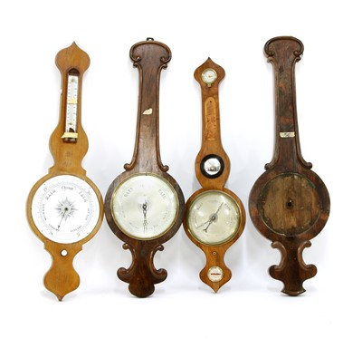 Lot 376 - A collection of sixteen various 19th century wheel barometers
