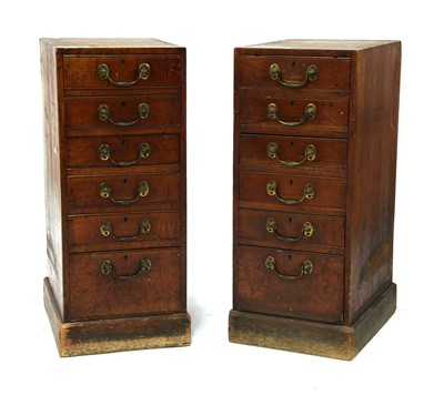 Lot 427 - A pair of 19th century mahogany pedestal chests
