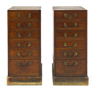 Lot 427 - A pair of 19th century mahogany pedestal chests