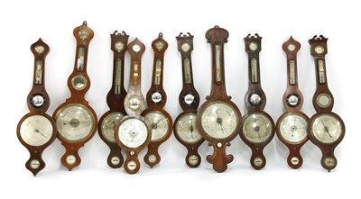 Lot 578A - A collection of ten 19th century wheel barometers