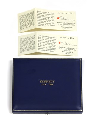 Lot 225 - Medallions, a John F. Kennedy gold and silver five medal set