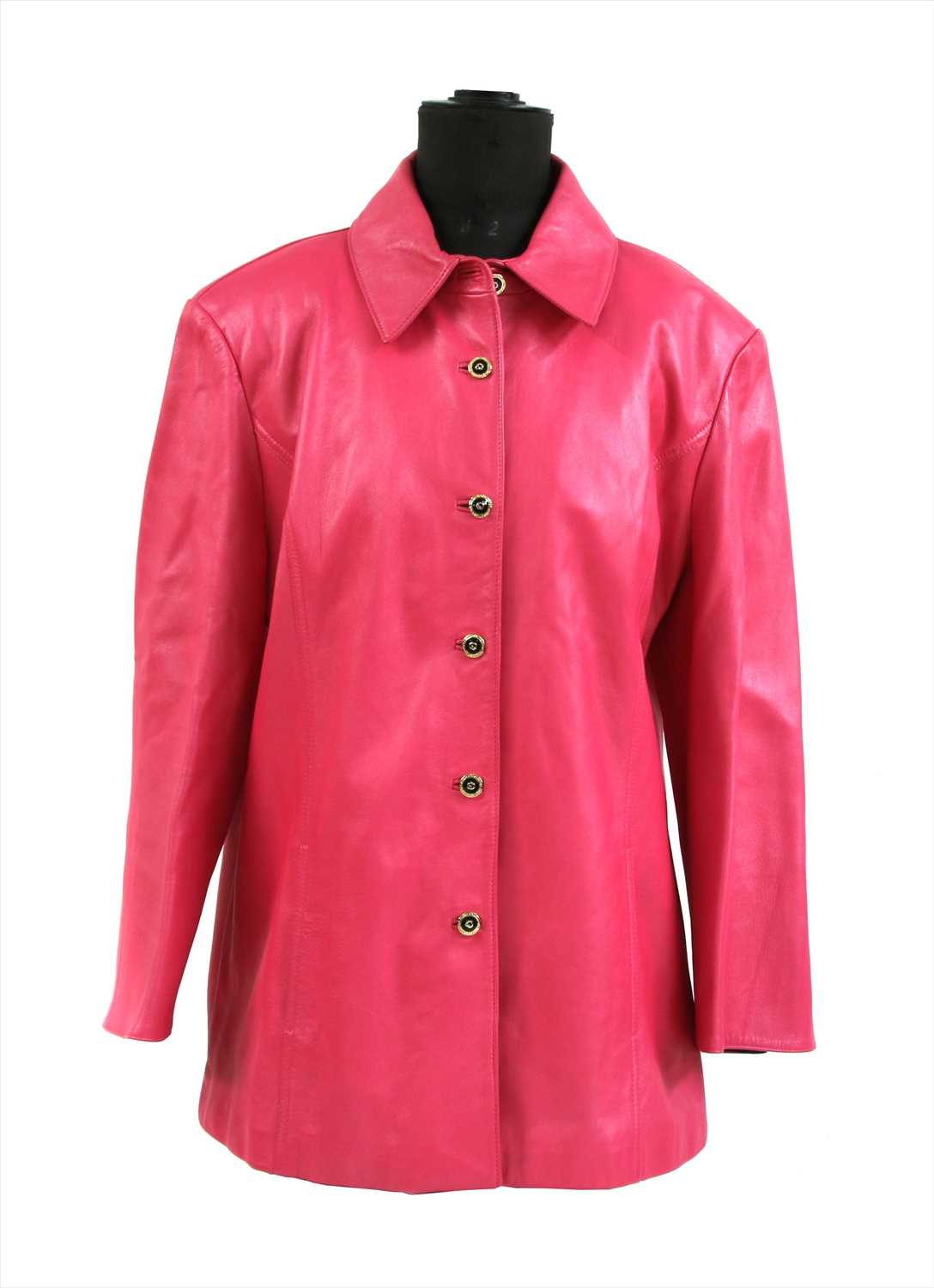 Lot 1094 - A St Johns Sport, by Marie Gray, pink leather jacket