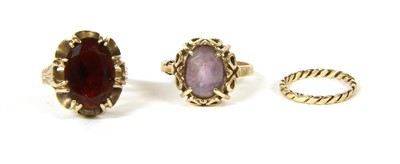Lot 293 - A 9ct gold single stone amethyst ring