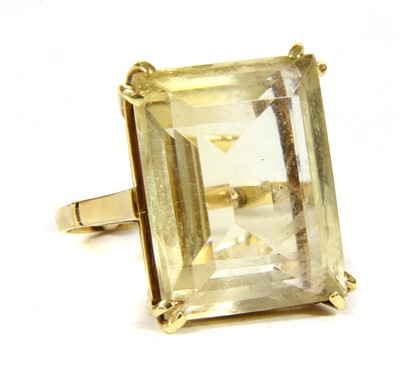 Lot 6 - A gold single stone citrine ring