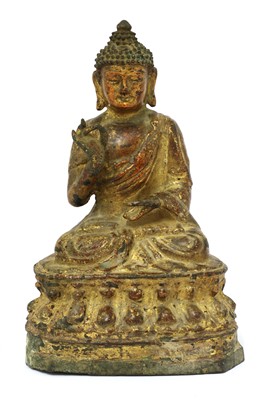 Lot 120 - A Chinese bronze Shakyamuni Buddha