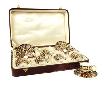 Lot 442 - A Crown Derby Six piece coffee set dated 1908